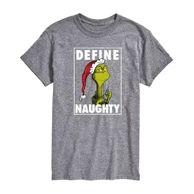 Novelty T-shirts Mens Grinch Graphic T-shirt In Gray