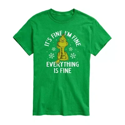 Novelty T-shirts Mens Grinch Graphic T-shirt In Green