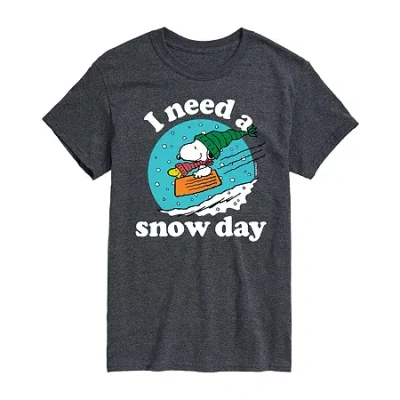 Novelty T-shirts Mens Snoopy Graphic T-shirt In Black