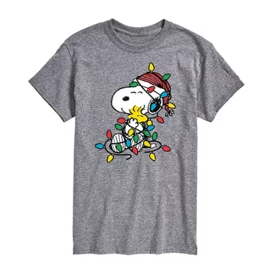 Novelty T-shirts Mens Snoopy Graphic T-shirt In Gray