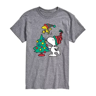 Novelty T-shirts Mens Snoopy Graphic T-shirt In Gray