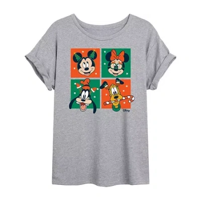 Novelty T-shirts Mickey And Friends Tee Womens Crew Neck Short Sleeve Mickey And Friends Graphic T-shirt In Gray