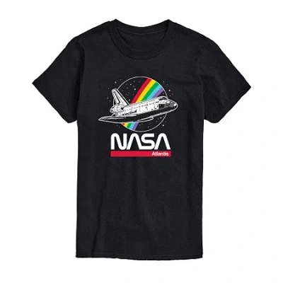 Novelty T-shirts Nasa Mens Crew Neck Short Sleeve Regular Fit Graphic T-shirt In Black