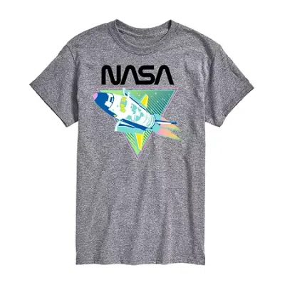 Novelty T-shirts Nasa Mens Crew Neck Short Sleeve Regular Fit Graphic T-shirt In Gray