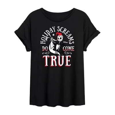 Novelty T-shirts Nightmare Before Christmas Holiday Screams Tee Womens Crew Neck Short Sleeve Nightmare Before Christ In Black