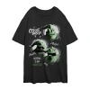Novelty T-shirts Oogie Boogie Womens Juniors Crew Neck Short Sleeve Oversized Nightmare Before Christmas Graphic T-sh In Black
