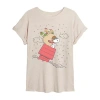 Novelty T-shirts Peanuts Snoopy Flying Tee Womens Crew Neck Short Sleeve Snoopy Graphic T-shirt In Neutral
