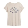 Novelty T-shirts Peanuts Snoopy Let It Snow Tee Womens Crew Neck Short Sleeve Snoopy Graphic T-shirt In Sand
