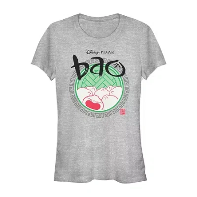 Novelty T-shirts Pixar Bao Womens Juniors Crew Neck Short Sleeve Regular Fit Graphic T-shirt In Gray