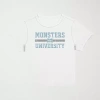 Novelty T-shirts Pixar Monsters University Baby Tee Womens Juniors Crew Neck Short Sleeve Graphic T-shirt In White