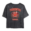 Novelty T-shirts Pixar Toronto Cropped Womens Juniors Crew Neck Short Sleeve Regular Fit Turning Red Graphic T-shirt In Black