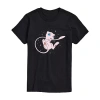 Novelty T-shirts Pokemon Mew Tee Womens Juniors Crew Neck Short Sleeve Regular Fit Pokeman Graphic T-shirt In Black