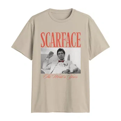 Novelty T-shirts Scarface Mens Crew Neck Short Sleeve Regular Fit Big And Tall Graphic T-shirt In Neutral