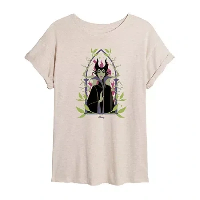 Novelty T-shirts Sleeping Beauty Malificent Tee Womens Juniors Crew Neck Short Sleeve Oversized Maleficent Graphic T- In White
