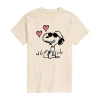 Novelty T-shirts Snoopy Sunglasses Tee Womens Juniors Crew Neck Short Sleeve Regular Fit Peanuts Graphic T-shirt In Neutral