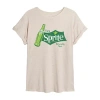 Novelty T-shirts Sprite Tee Womens Juniors Crew Neck Short Sleeve Oversized Graphic T-shirt In Neutral