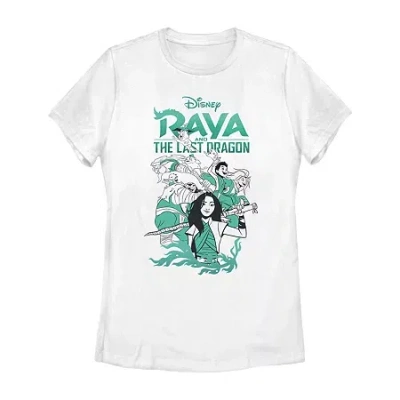 Novelty T-shirts The Last Dragon Tee Womens Juniors Crew Neck Short Sleeve Regular Fit Raya Graphic T-shirt In White