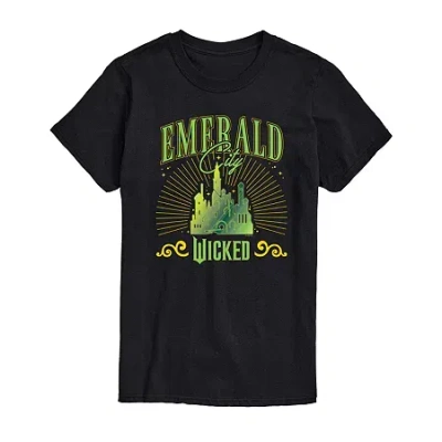 Novelty T-shirts Wicked Movie Emerald City Tee Womens Juniors Crew Neck Short Sleeve Regular Fit Wicked Graphic T-shi In Black