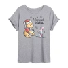 Novelty T-shirts Winnie The Pooh And Piglet Wishes Tee Womens Crew Neck Short Sleeve Winnie The Pooh Graphic T-shirt In Gray