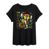 Novelty T-shirts Womens Crew Neck Sesame Street Graphic T-shirt In Black