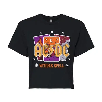 Novelty T-shirts Womens Crew Neck Short Sleeve Ac/dc Graphic T-shirt In Black