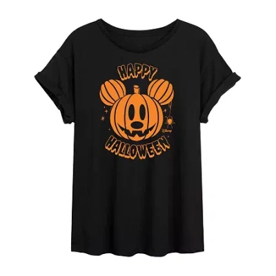 Novelty T-shirts Womens Crew Neck Short Sleeve Mickey And Friends Graphic T-shirt In Black