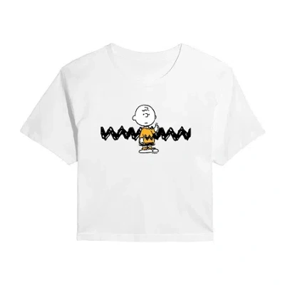 Novelty T-shirts Womens Crew Neck Short Sleeve Peanuts Graphic T-shirt In White