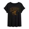 Novelty T-shirts Womens Crew Neck Short Sleeve Snoopy Graphic T-shirt In Multi