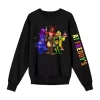 Novelty T-shirts Womens Juniors Crew Neck Long Sleeve Sweatshirt In Black