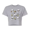 Novelty T-shirts Womens Juniors Crew Neck Short Sleeve Boxy Fit Peanuts Snoopy Graphic T-shirt In Gray
