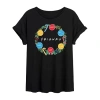Novelty T-shirts Womens Juniors Crew Neck Short Sleeve Regular Fit Friends Graphic T-shirt In Black