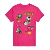 Novelty T-shirts Womens Juniors Crew Neck Short Sleeve Regular Fit Peanuts Snoopy Graphic T-shirt In Pink