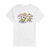 Novelty T-shirts Womens Juniors Crew Neck Short Sleeve Regular Fit Peanuts Snoopy Graphic T-shirt In White