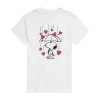 Novelty T-shirts Womens Juniors Crew Neck Short Sleeve Regular Fit Peanuts Snoopy Graphic T-shirt In White