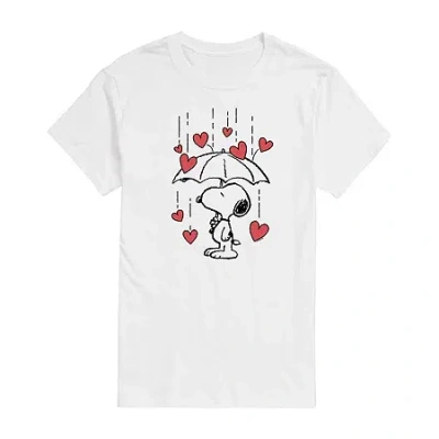 Novelty T-shirts Womens Juniors Crew Neck Short Sleeve Regular Fit Peanuts Snoopy Graphic T-shirt In White