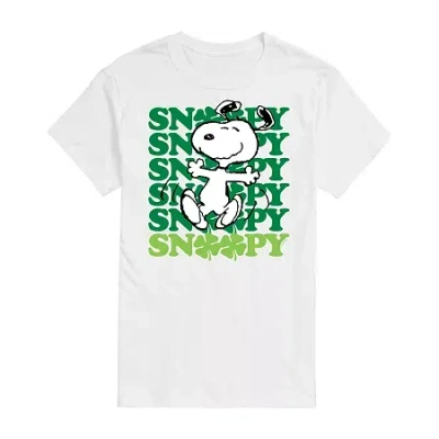 Novelty T-shirts Womens Juniors Crew Neck Short Sleeve Regular Fit Peanuts Snoopy Graphic T-shirt In Gray