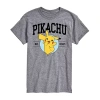Novelty T-shirts Womens Juniors Crew Neck Short Sleeve Regular Fit Pokeman Graphic T-shirt In Gray