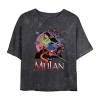 Novelty T-shirts Womens Juniors Crew Neck Short Sleeve Regular Fit Princess Mulan Graphic T-shirt In Black