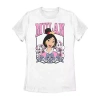 Novelty T-shirts Womens Juniors Crew Neck Short Sleeve Regular Fit Princess Mulan Graphic T-shirt In White