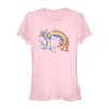 Novelty T-shirts Womens Juniors Crew Neck Short Sleeve Regular Fit Tom And Jerry Graphic T-shirt In Pink