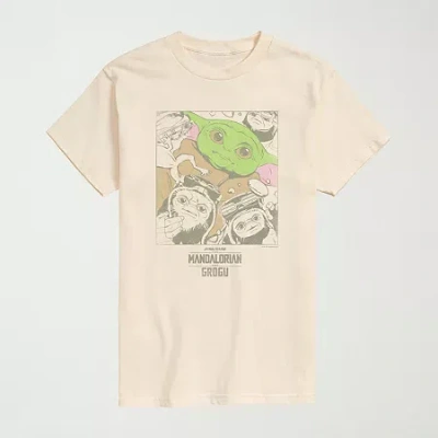 Novelty The Mandalorian And Grogu Friends Vintage Faded Mens Crew Neck Short Sleeve Regular Fit Baby Yoda St In Nude