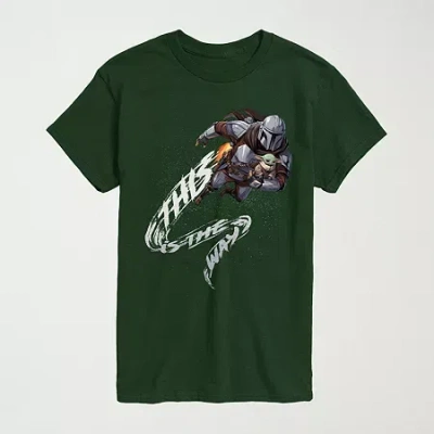 Novelty The Mandalorian And Grogu This Is The Way Mens Crew Neck Short Sleeve Regular Fit Baby Yoda Star War In Green