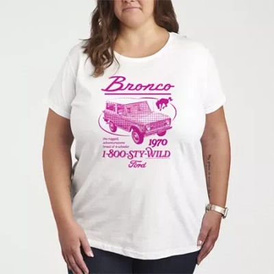 Novelty T-shirts 1970 Bronco Ad Womens Plus Crew Neck Short Sleeve T-shirt In Beige
