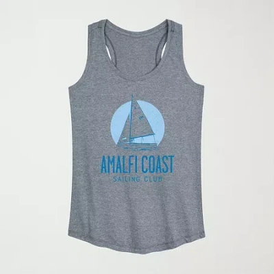 Novelty T-shirts Amalfi Coast Sailing Club Womens Scoop Neck Sleeveless Tank Top In Gray
