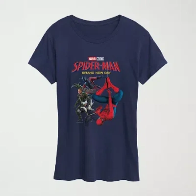 Novelty T-shirts Brand New Day Scorpion And Heroes Womens Crew Neck Short Sleeve Regular Fit Spiderman Graphic T-shir In Blue