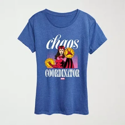 Novelty T-shirts Chaos Coordinator Scarlet Witch Womens Crew Neck Short Sleeve Classic Fit Marvel Graphic T-shirt In Blue