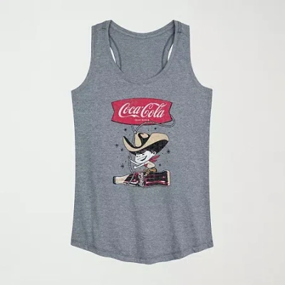 Novelty T-shirts Coca Cola Cowboy Womens Scoop Neck Sleeveless Tank Top In Gray
