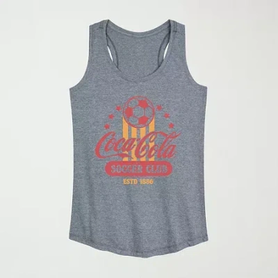 Novelty T-shirts Coca Cola Soccer Club Womens Scoop Neck Sleeveless Tank Top In Gray