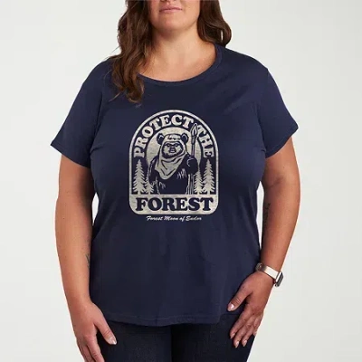 Novelty T-shirts Ewok Protect The Forest Womens Plus Crew Neck Short Sleeve Star Wars T-shirt In Multi