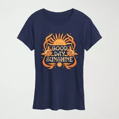 Novelty T-shirts Good Day Sunshine Womens Crew Neck Short Sleeve Classic Fit The Beatles Graphic T-shirt In Blue